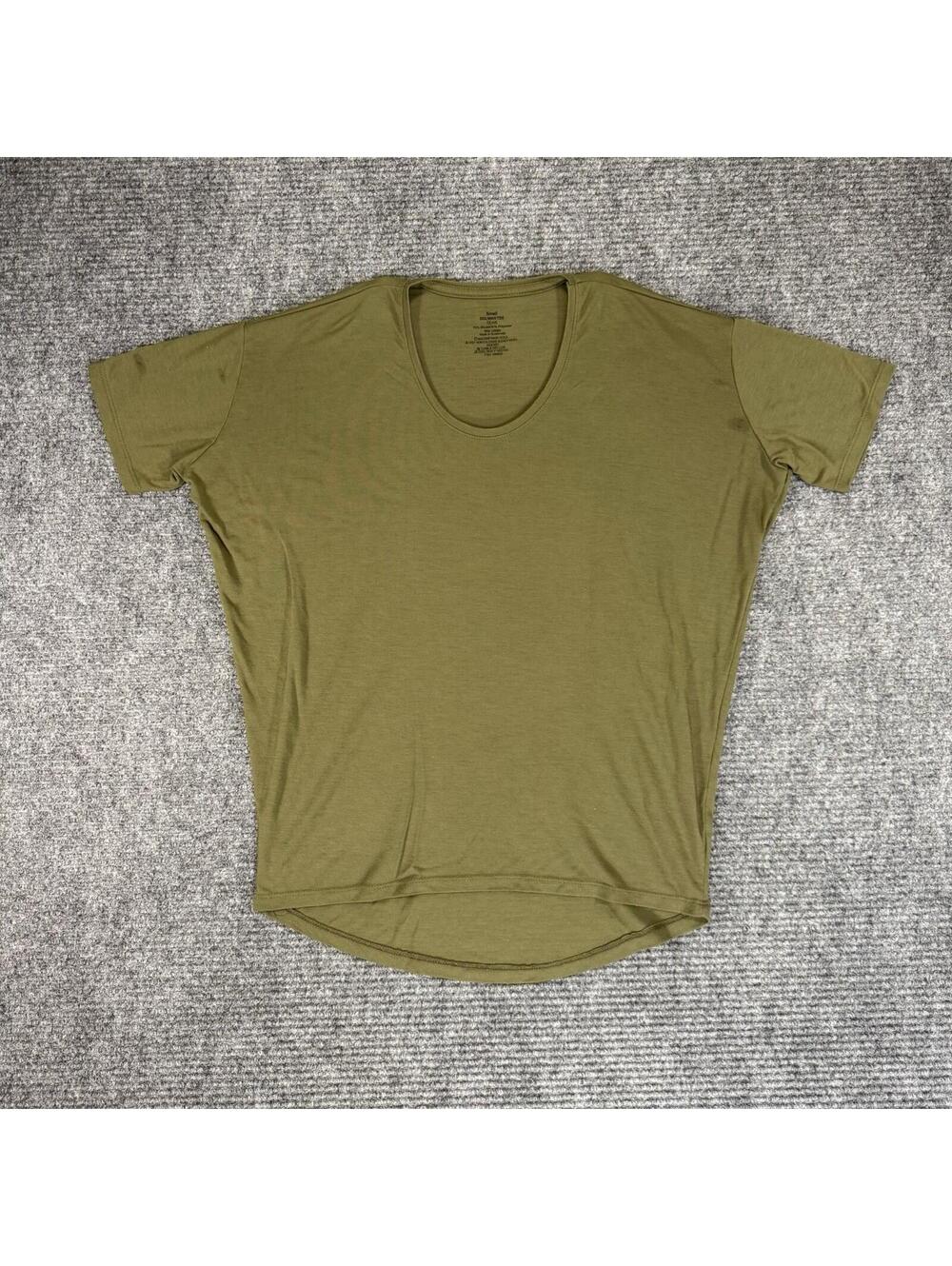 Dolman Tee Women's Olive Green Shirt Top Modal Stretch Short Sleeve Size S